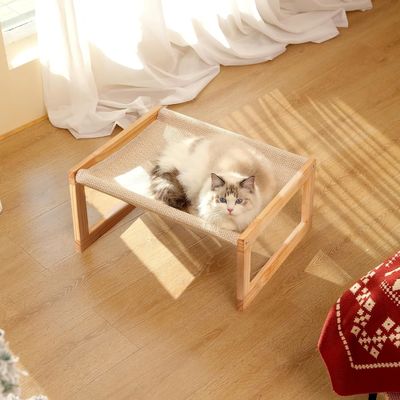 Emballage du courrier Y hamac de chat en bois 21 x 16,5 pouces Meubles pour animaux de compagnie en bois