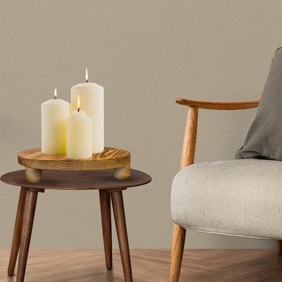 Boîte en bois ordinaire 2 Pack Bois Riser Plante Tabouret Affichage Rack Ronde Pot Fleur Piédestal Rétro Plante