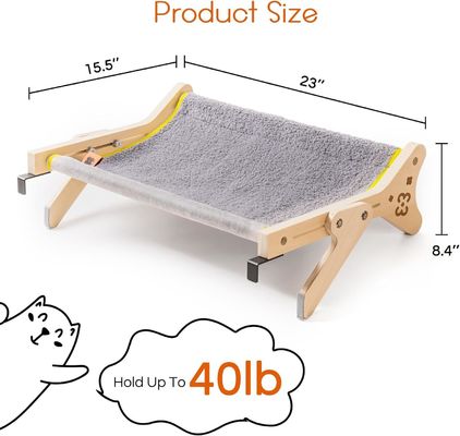 ISO9001 2008 FSCI BSCI certifié en bois Perch de fenêtre de chat tient jusqu'à 40 lb 2 en 1