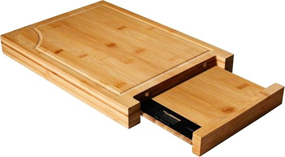 Taille personnalisée Logo Tableau de coupe de bambou professionnel avec des blocs de coupe à échelle et carrés