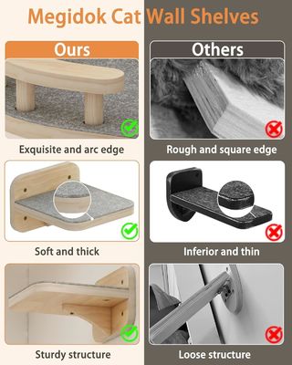 Accueil Meubles Taille personnalisée Monté sur le mur Meubles pour chats coin Escalier étagère Perches avec 3 marches larges