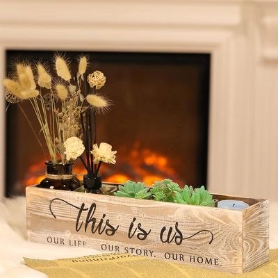 Boîte de plantation en bois rectangulaire pour les pièces centrales rustiques Logo personnalisé Acceptable