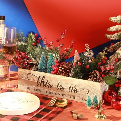 Boîte de plantation en bois rectangulaire pour les pièces centrales rustiques Logo personnalisé Acceptable