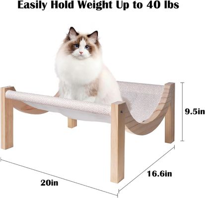 Hammock en bois surélevé pour animaux de compagnie à l'intérieur et à l'extérieur