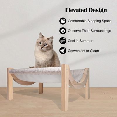 Hammock en bois surélevé pour animaux de compagnie à l'intérieur et à l'extérieur