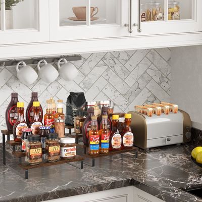 Organiseur d'étagère de linge en bois pour l'affichage rustique