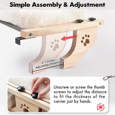 Taille personnalisée Facile à ajuster Solde de fenêtre Bois Lit de chat Fenêtre hamac pour salon