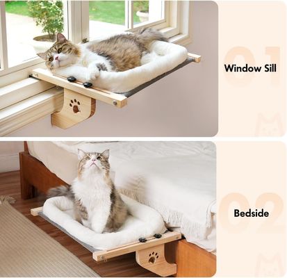 Taille personnalisée Facile à ajuster Solde de fenêtre Bois Lit de chat Fenêtre hamac pour salon