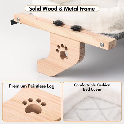 Taille personnalisée Facile à ajuster Solde de fenêtre Bois Lit de chat Fenêtre hamac pour salon