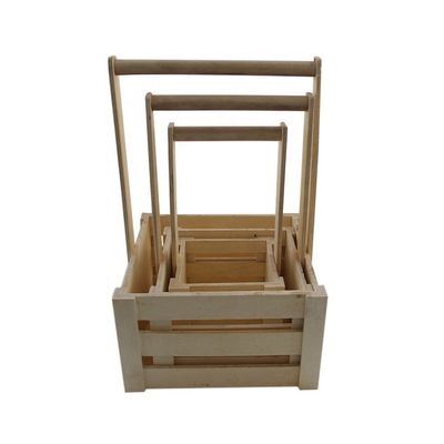 Corbeilles de stockage de pin en bois ancien sur mesure pour l'organisation de fruits portables