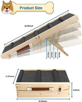 Rampe pour animaux de compagnie en bois pliable portable étape en bois pour chien pour lit en bois de pin rampe pour chien réglable