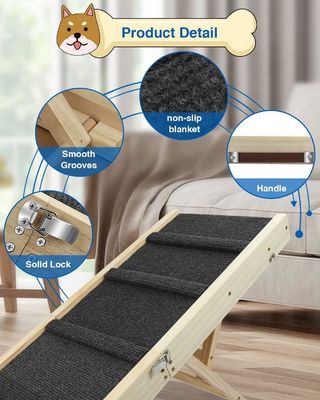 Rampe pour animaux de compagnie en bois pliable portable étape en bois pour chien pour lit en bois de pin rampe pour chien réglable
