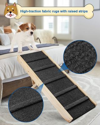Rampe pour animaux de compagnie en bois pliable portable étape en bois pour chien pour lit en bois de pin rampe pour chien réglable