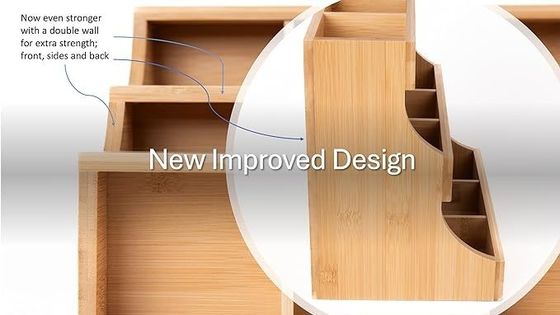 Autre cadeau artisanal 3 niveaux sac de thé en bambou Porteur de stockage 180 sacs en couleur bois de pin