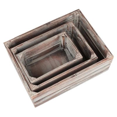 Europe Caractéristique régionale Décoration à domicile Caisses en bois massif de pin non finies 3-pack pour le vin