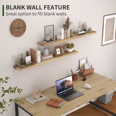 Étagère murale de 48 pouces Ensemble de 2 étagères en bois rustique pour le stockage murale dans l'affichage de salle de bain