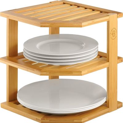 Organiseur d' étagère en bois pour les plateaux de cuisine