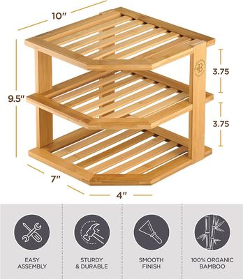 Organiseur d' étagère en bois pour les plateaux de cuisine