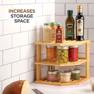 Organiseur d' étagère en bois pour les plateaux de cuisine