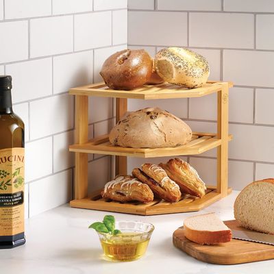 Organiseur d' étagère en bois pour les plateaux de cuisine