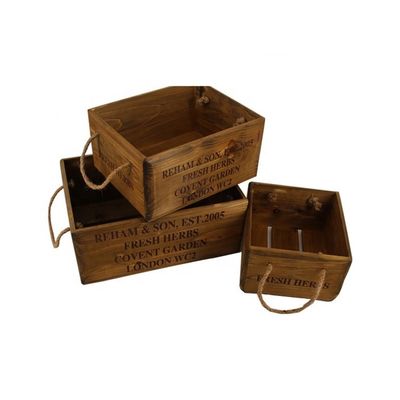 Boîte en bois de pin de 30*24,5*15 cm et gravure au laser