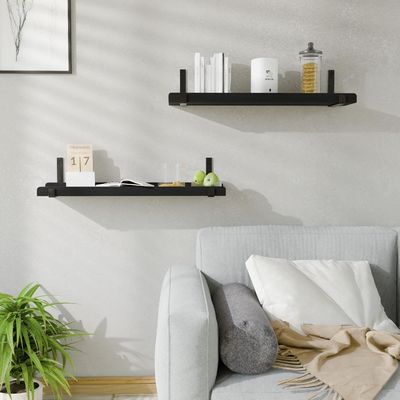 Étagère en bois multifonctionnelle montée sur le mur avec support métallique