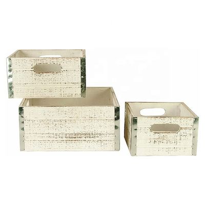 Caisses de pommes en bois non finies pour l'artisanat Ensemble de 3 caisses d'impression de forme personnalisée