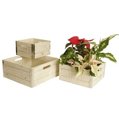 Caisses de pommes en bois non finies pour l'artisanat Ensemble de 3 caisses d'impression de forme personnalisée