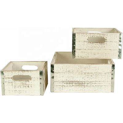 Caisses de pommes en bois non finies pour l'artisanat Ensemble de 3 caisses d'impression de forme personnalisée