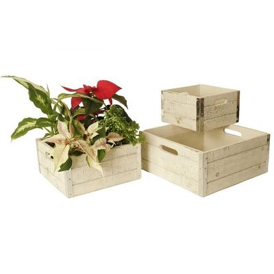 Caisses de pommes en bois non finies pour l'artisanat Ensemble de 3 caisses d'impression de forme personnalisée