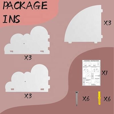 Accueil Meubles Étagère suspendue en bois pour les enfants Chambre décoration murale Cute nuage blanc