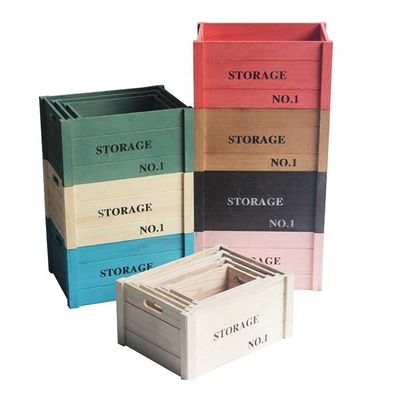 Caisses de nidification de serviettes en bois Rustique Petits caisses en bois de pin pour affichage à domicile rustique
