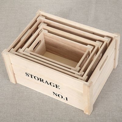 Caisses de nidification de serviettes en bois Rustique Petits caisses en bois de pin pour affichage à domicile rustique