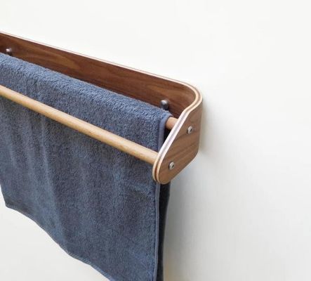 Barre à serviettes en bois double sur mesure Montée sur le mur