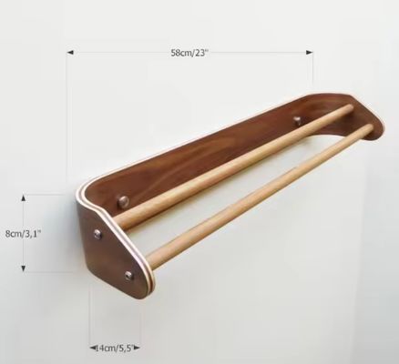 Barre à serviettes en bois double sur mesure Montée sur le mur