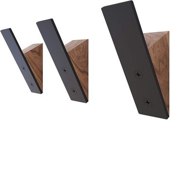 Meubles de salle de séjour Grandes quantités Avantages Noir Noyer en bois Noir Crochets à chapeau en métal