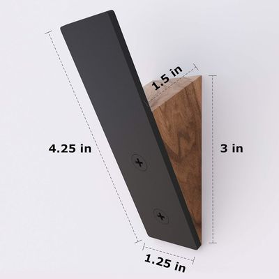 Meubles de salle de séjour Grandes quantités Avantages Noir Noyer en bois Noir Crochets à chapeau en métal