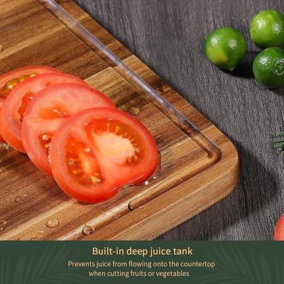 17x12 12x10 12x7 pouces épaisseur planche de coupe de bois Ensemble de 3 avec poignées et rainure de jus