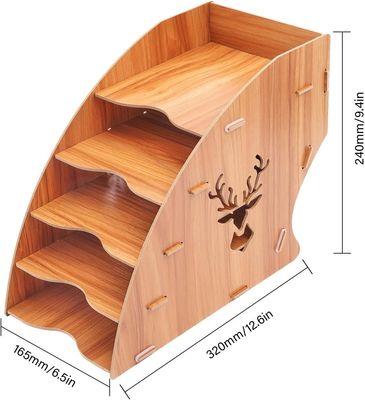 Tableau en bois pour le stockage du papier, rangement de fichiers, plateau à 5 couches, plateau pour le papier en bois massif, facture