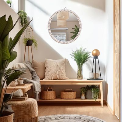 Hôtel maison décoration de salle de bains Perles de bois maison décorative mur suspendu pour chambre d'enfant