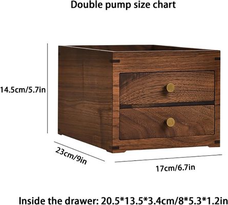 Boîte de rangement de bureau en bois imprimé à écran de soie avec deux couches tiroirs et plus