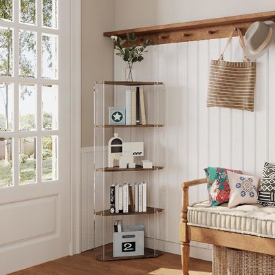 Livraison polyvalente avec des étagères en bois et en acrylique