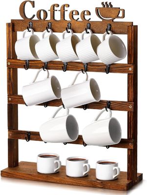 Réservoir de tasses de café en bois rustique vintage