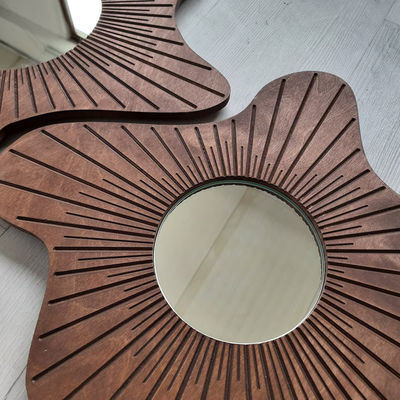 Belle décoration intérieure miroir murale ensemble de 3 pour la salle à manger et la décoration de l'entrée