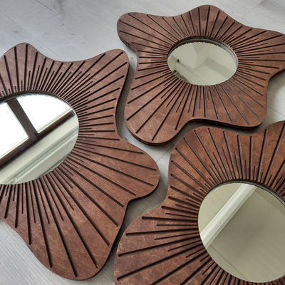 Belle décoration intérieure miroir murale ensemble de 3 pour la salle à manger et la décoration de l'entrée