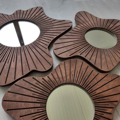 Belle décoration intérieure miroir murale ensemble de 3 pour la salle à manger et la décoration de l'entrée