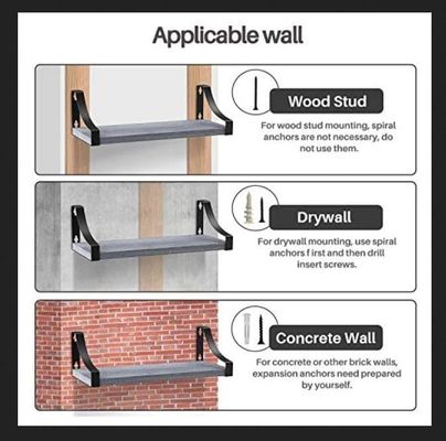 Étagères flottantes en bois rustique de ferme Ensemble de 3 pour la salle à manger