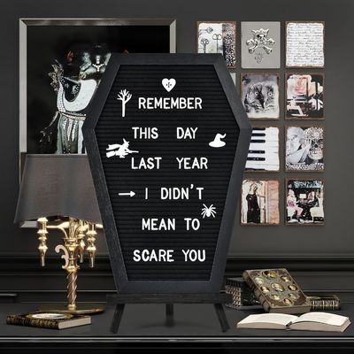 Logo personnalisé Acceptable Stand en bois cercueil tableau de lettres pour les fournitures d'Halloween