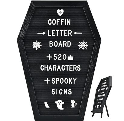 Logo personnalisé Acceptable Stand en bois cercueil tableau de lettres pour les fournitures d'Halloween