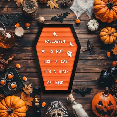 Logo personnalisé Acceptable Stand en bois cercueil tableau de lettres pour les fournitures d'Halloween